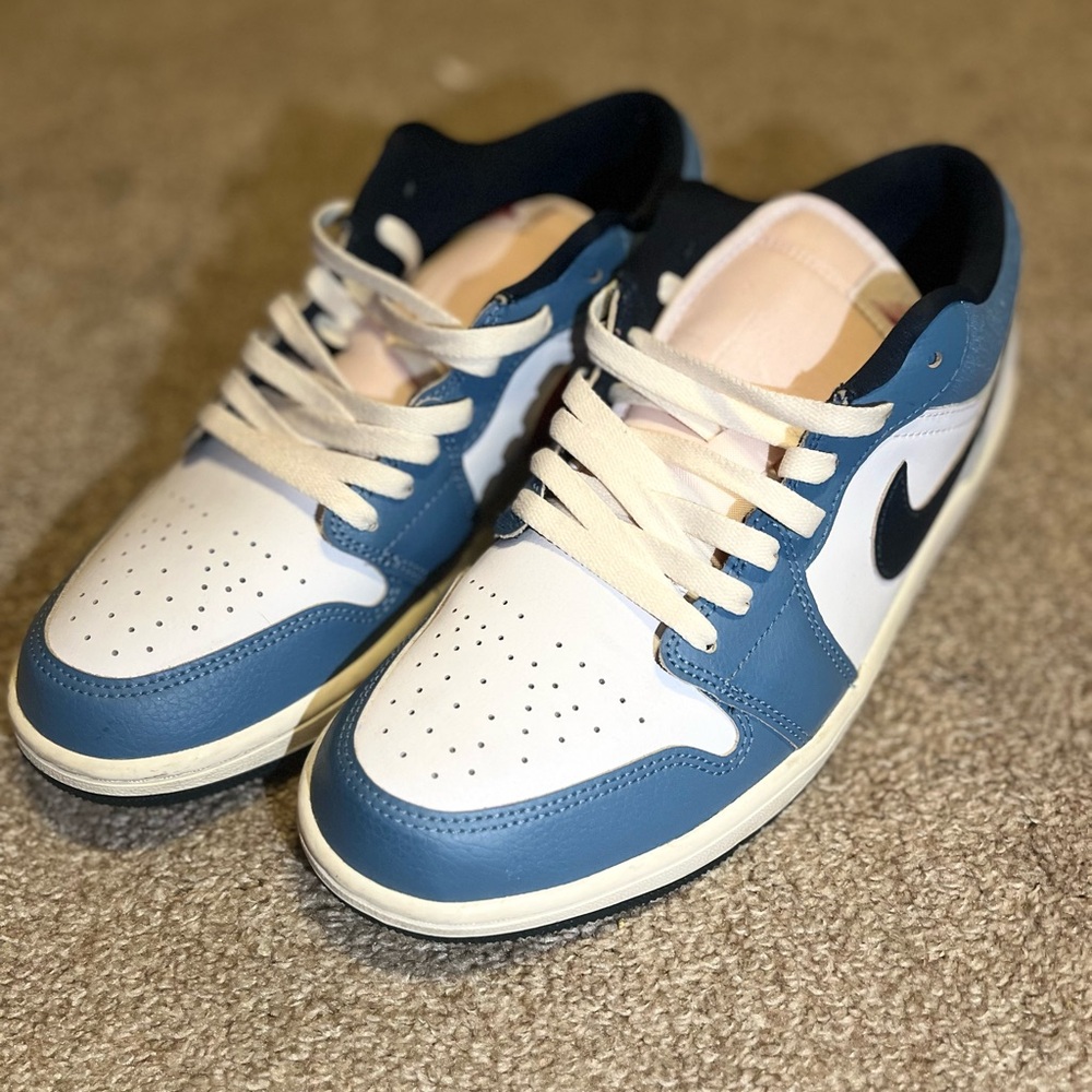 Nike Blue and White Low-Top Sneakers